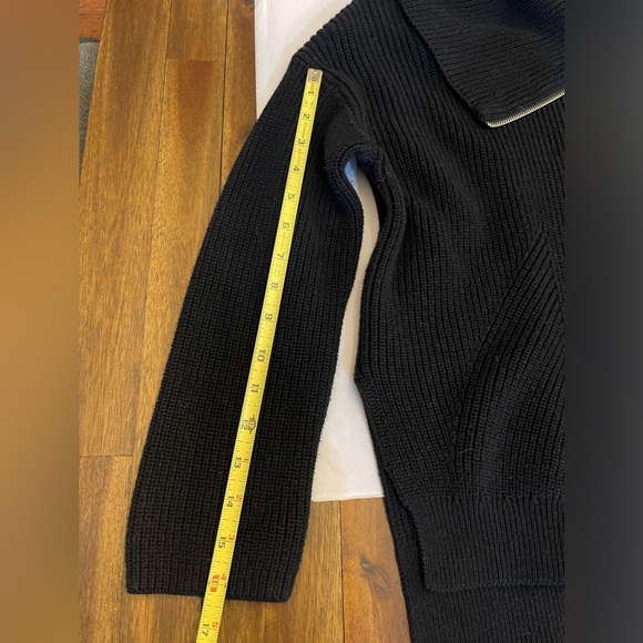 AllSaints black zip funnel neck wool blend sweater - Picture 8 of 10